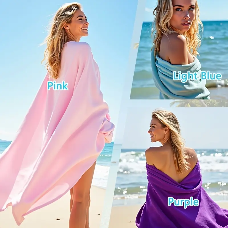 Microfiber Beach Gym Towel 200GSM, Lightweight Compact Super Absorbent Quick Drying Sand Free Quick Dry Towels, Premium Solid Color for Outdoor Sweat Camping Swimming Yoga Travel Pool