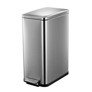 Gaomon 13 Gal Tall Stainless Steel Touchless Kitchen Garbage Can, Slim Hands-Free Trash Can with Soft-Close Lid, Fingerprint-Resistant Rectangular Removable Inner Bucket, Touchless Garbage Can