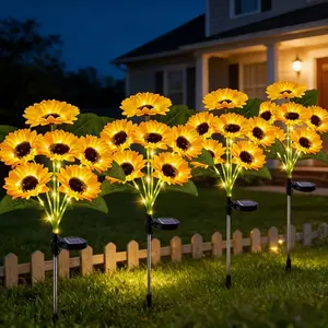 Solar Sunflower Garden Light, Outdoor All-Season Realistic Flower Lamp, Outdoor Lighting, Yard, Patio, Pathway, Balcony Decor, Party Decoration