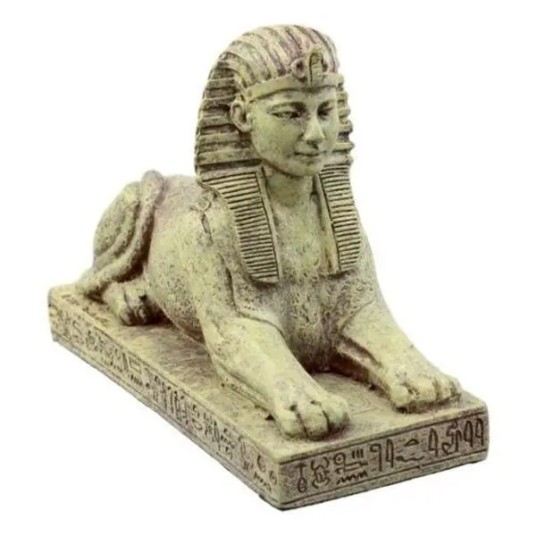 Classical Egyptian Guardian Sphinx Figurine 4.25"L Androsphinx Lion Collectible