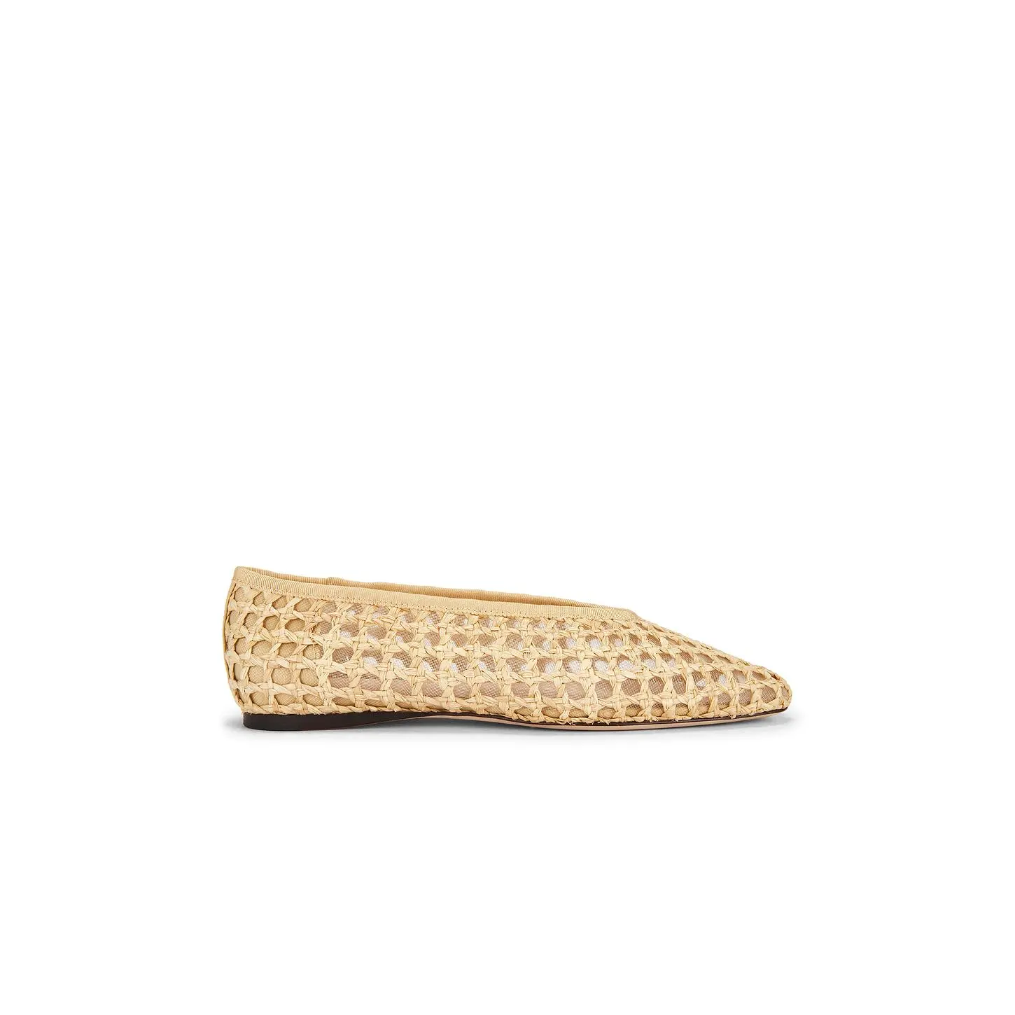 Loeffler Randall Emery Ballet Flat in Natural Crochet Raffia