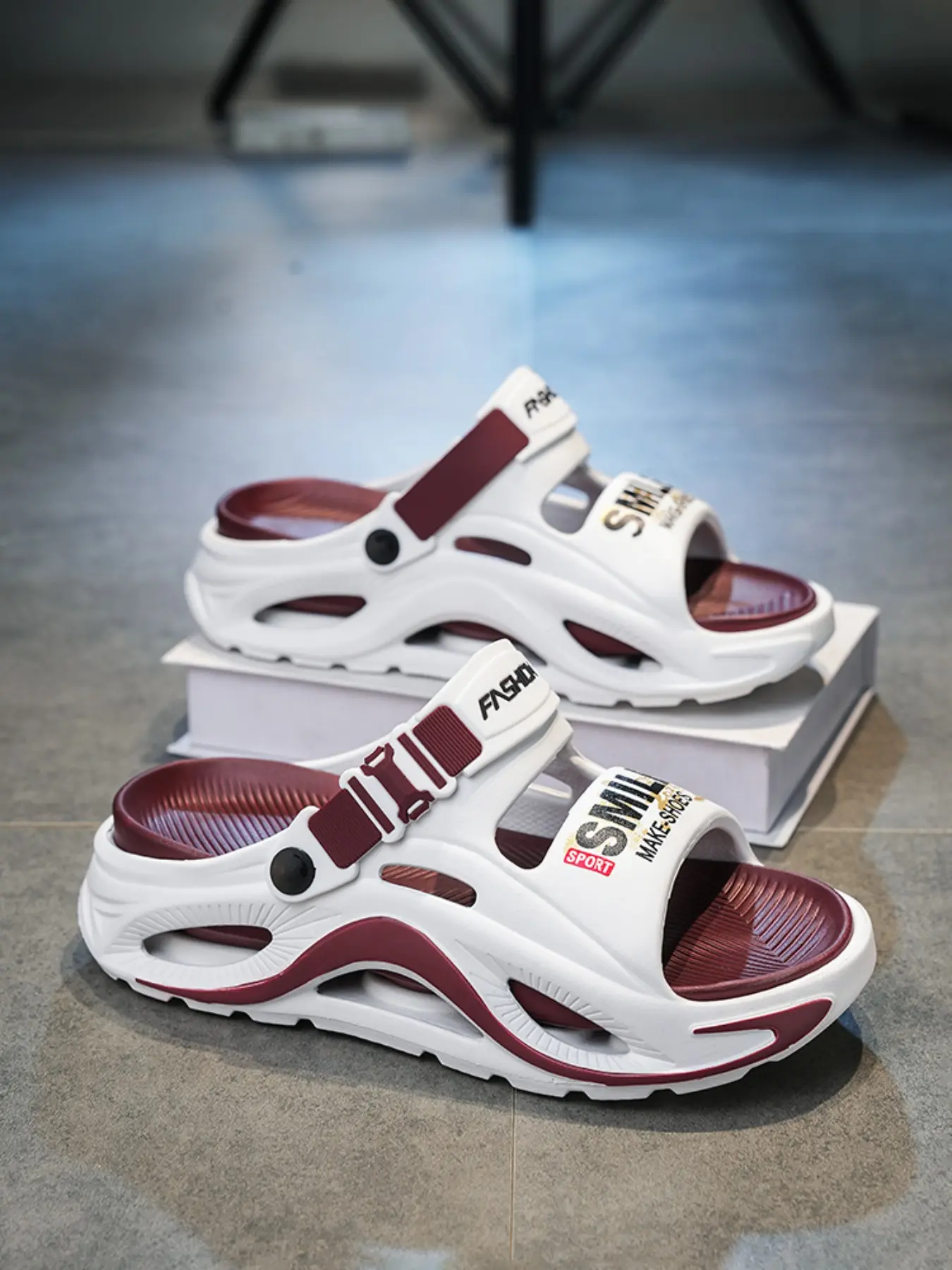 2026 Summer Men's Platform Height-increasing Sandals, Sliders Shoes, Slide Open Toe, Double-layer EVA Shock-absorbing Non-slip Slippers, Non Slip Footwear, Slip-on Design, Soft Sole, Suitable for Driving, Commute, Outdoors, Beach - All Day Wear