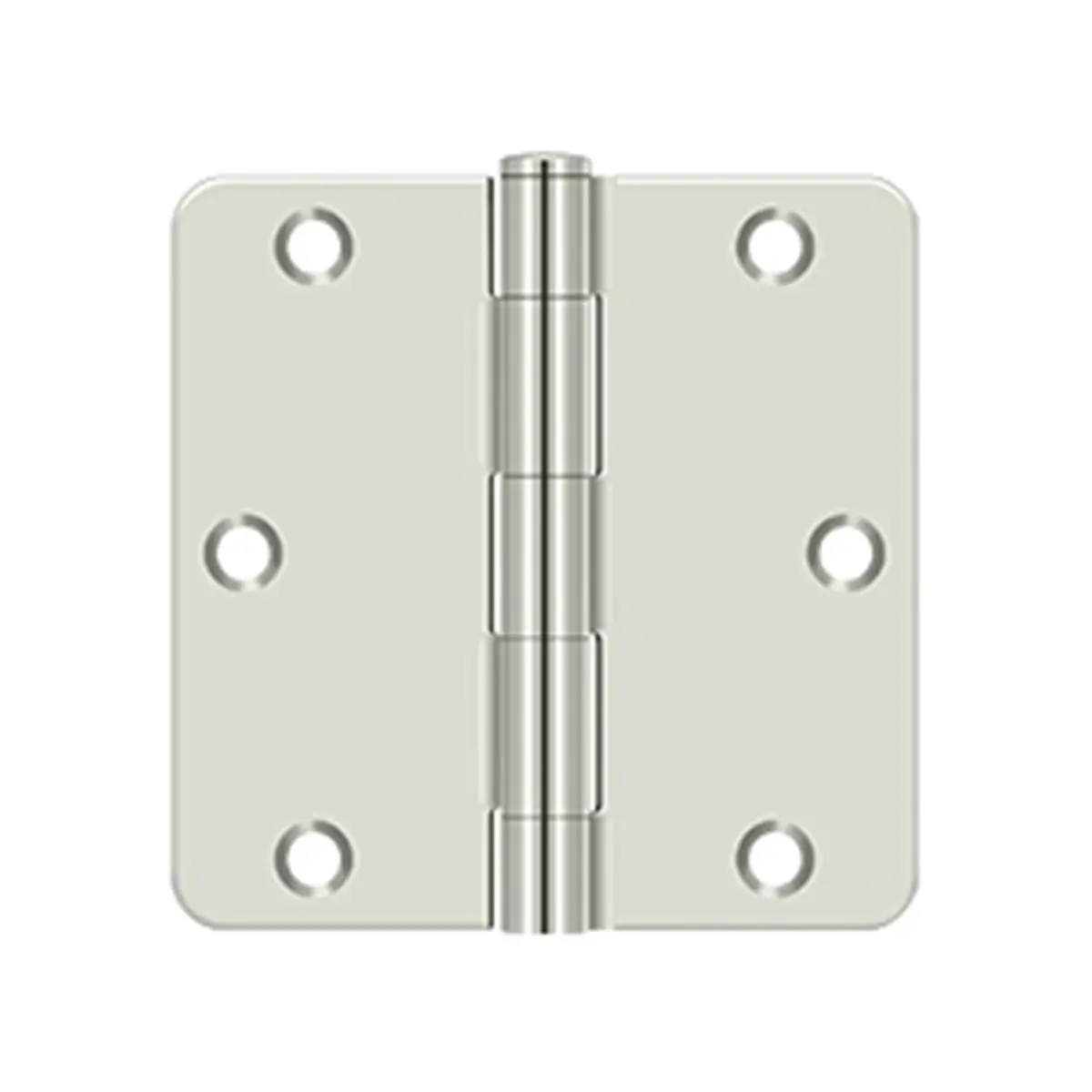 Deltana S35R514 Heavy-Duty Brass Single Hinge - 3.5 x 3.5 x 0.25 in, Polished Nickel, Reliable Door Hardware Value Choice