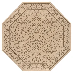 Charleston Vintage Filigree Textured Weave Indoor/outdoor Octagon Rug