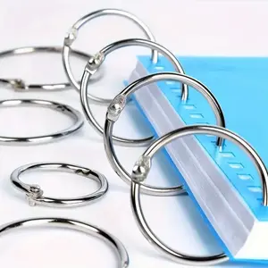 6pcs Metal Index Ring, Notebook Punched Hole Binder Ring, Paper And Book Ring Clip, Binding Supplies For Home School, Office Stationery Supplies