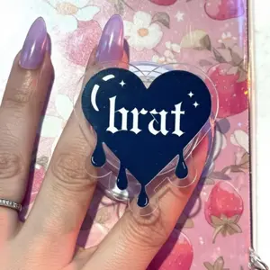 Brat Magsafe Grip - Gothic Heart Phone & Kindle Grip Holder Compact Durable Magnetic Accessory for Any Phone with Adapter Ring Included