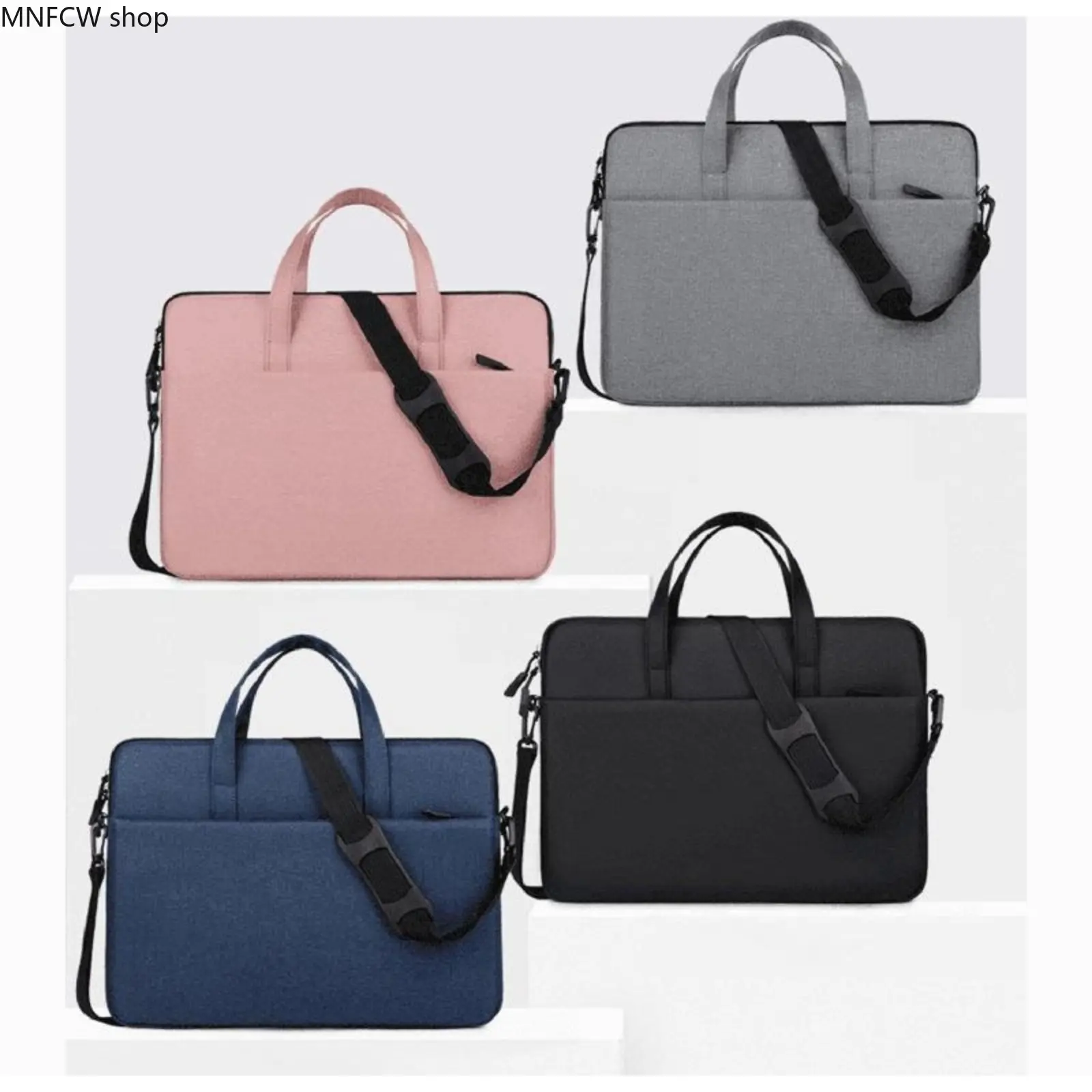Minimalist Grey 15.6 in Laptop Shoulder Bag - Water-Resistant TSA-Friendly Multi-Pocket Camping Travel Business Briefcase, Work Bags for Office Use, Bags For Work
