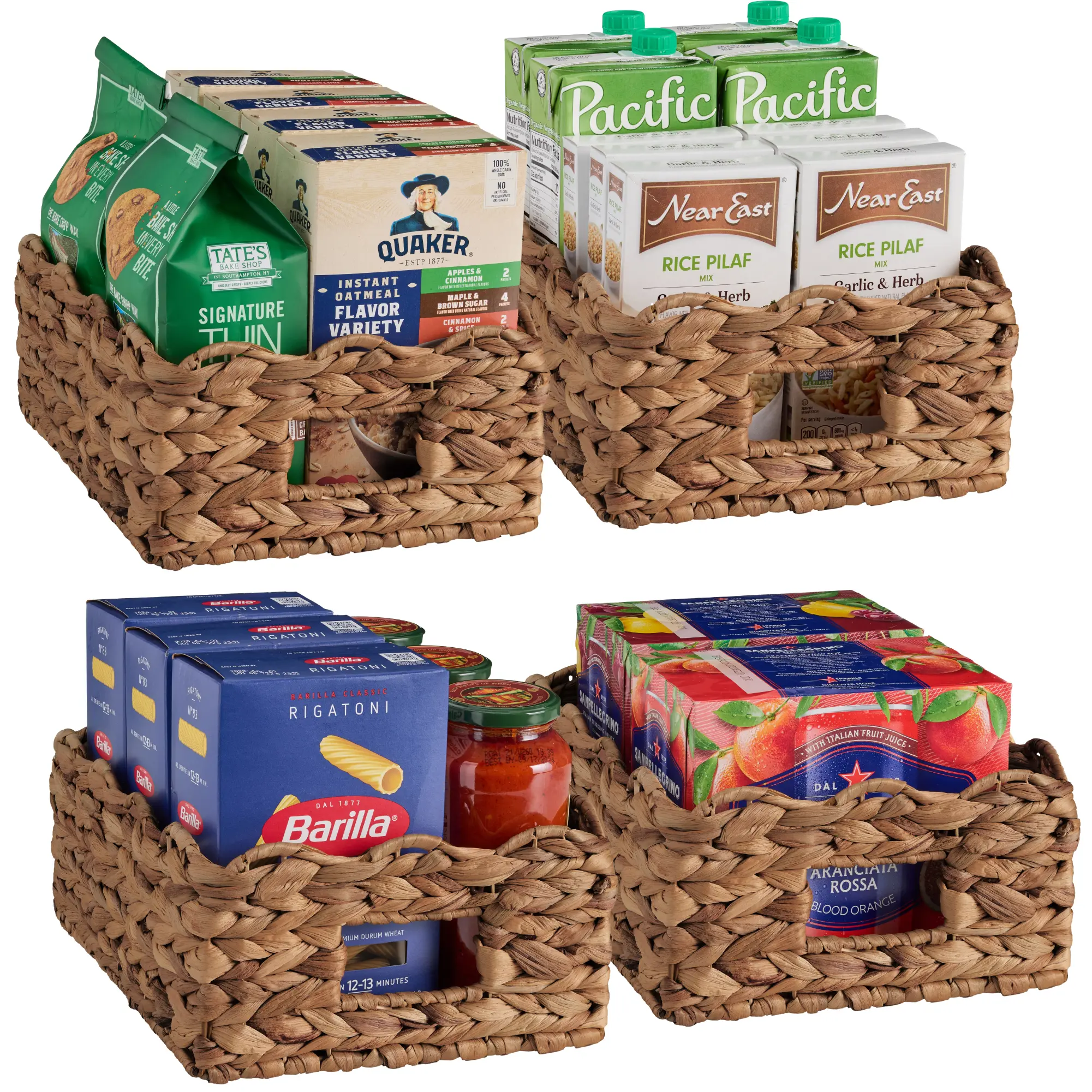 Best Choice Products 9x12 Scalloped Shelf Baskets, Woven Storage Bins, 4 Pack