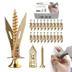 50PCS/100PCS Self-Drilling Drywall Anchors and Screws Kit, Easy Application, No Pre-Drilling Needed,Supports Up to 66 lbs, Ideal for Home and Office Organization,Truss screws