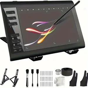 [Digital Graphics Tablet] 10x6 Inch Graphics Drawing Tablet |   Digital Art Writing Tablet with 12 Hotkeys, 8192 Levels Pen for PC/Mac/Android 5.0 and Above, OTG Function, Sturdy Aluminum Alloy Tablet Holder