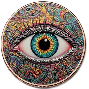 5 oz Copper Round Eye of the Beholder with Acrylic Case