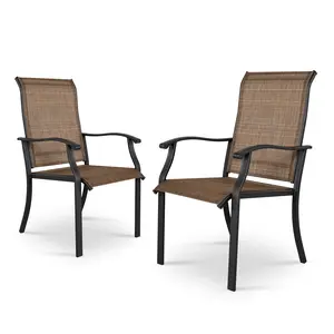 Outdoor 2-Piece Patio Chair Set, Textilene Fabric, Powder-coated Iron Frame