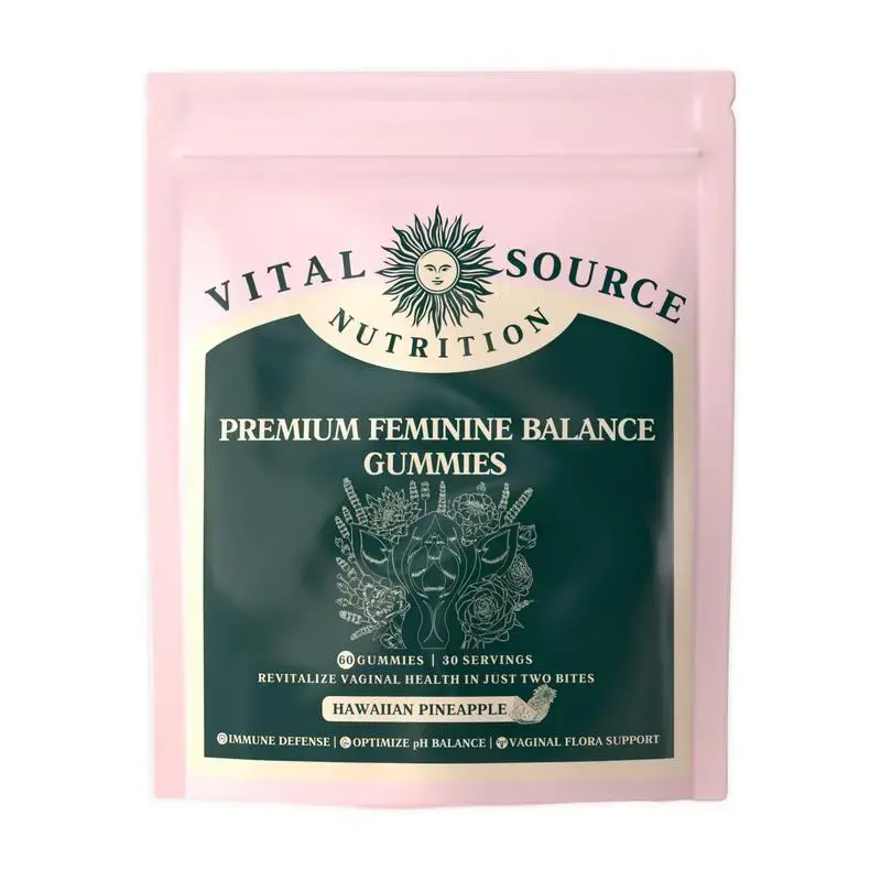 Pack] Vital Source Nutrition Women's Wellness Gummies Hawaiian Pineapple Flavor Probiotic Cranberry Extract for pH Balance & Intimate Health Support 30 Servings