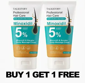 Minoxidil 5% & Keratin Scalp Massage Cream for Hair Growth Treatment Anti Hair Loss Fast Regrowth Serum Scalp Nourishing Strengthening Essence Haircare Buy 1 Get 1 Free