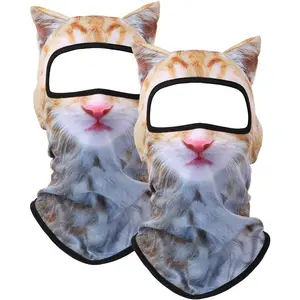 3D Cat Ski Balaclava Sheisty Face Mask with Ears Cute Animal Ski Mask for Music Festivals Raves Party Outdoor Activities