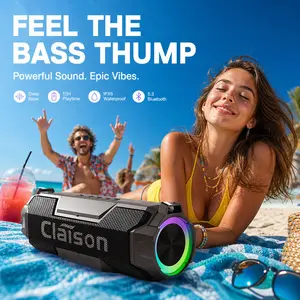 Portable Bluetooth Speaker, IPX6 Waterproof, 360° Surround Sound, 3600mAh Battery, RGB Ambient Light, Bluetooth 5.3, Shockproof for Camping, Gaming & Home Party, Ideal Holiday & Birthday Gift for Men & Women, Works with iOS & Android # fathersdaygiftideas
