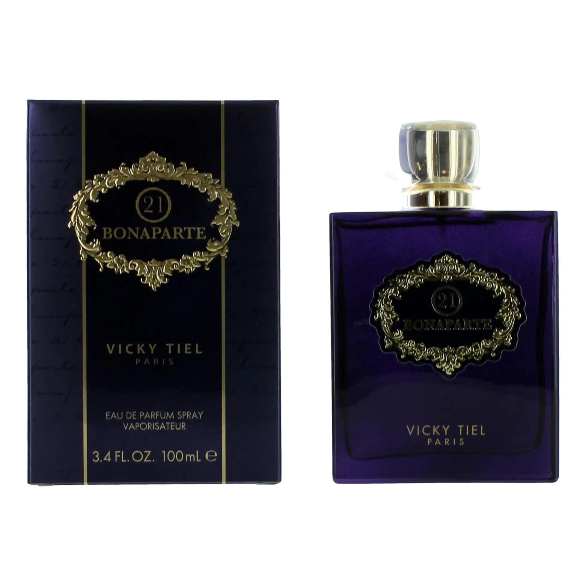 Women's 21 Bonaparte-Vicky Tiel EDP Spray, 3.4 oz (100 ml) Perfume, Sprayer Women's Fragrance, Daily Use Dreamy Floral Musk Long-Lasting Scent