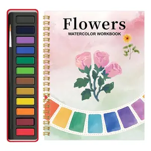 Artist Watercolor Coloring Book Watercolor Workbook Professional Art Supplies, Ideal for Beginners & Professionals, Christmas Gift Set with Paints & Brush