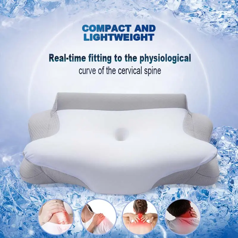 Cooling Memory Foam Cervical Pillow for Adults, Orthopedic Neck Support for Neck Pain Relief, Ergonomic Contour Design for Side & Back Sleepers