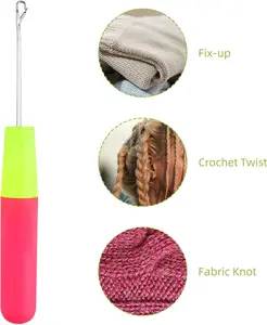 QVR 1Pcs Latch Hook Tool, Latch Hook Crochet Needle for Micro Braids, Hair Extension, Feather and Carpet Durable