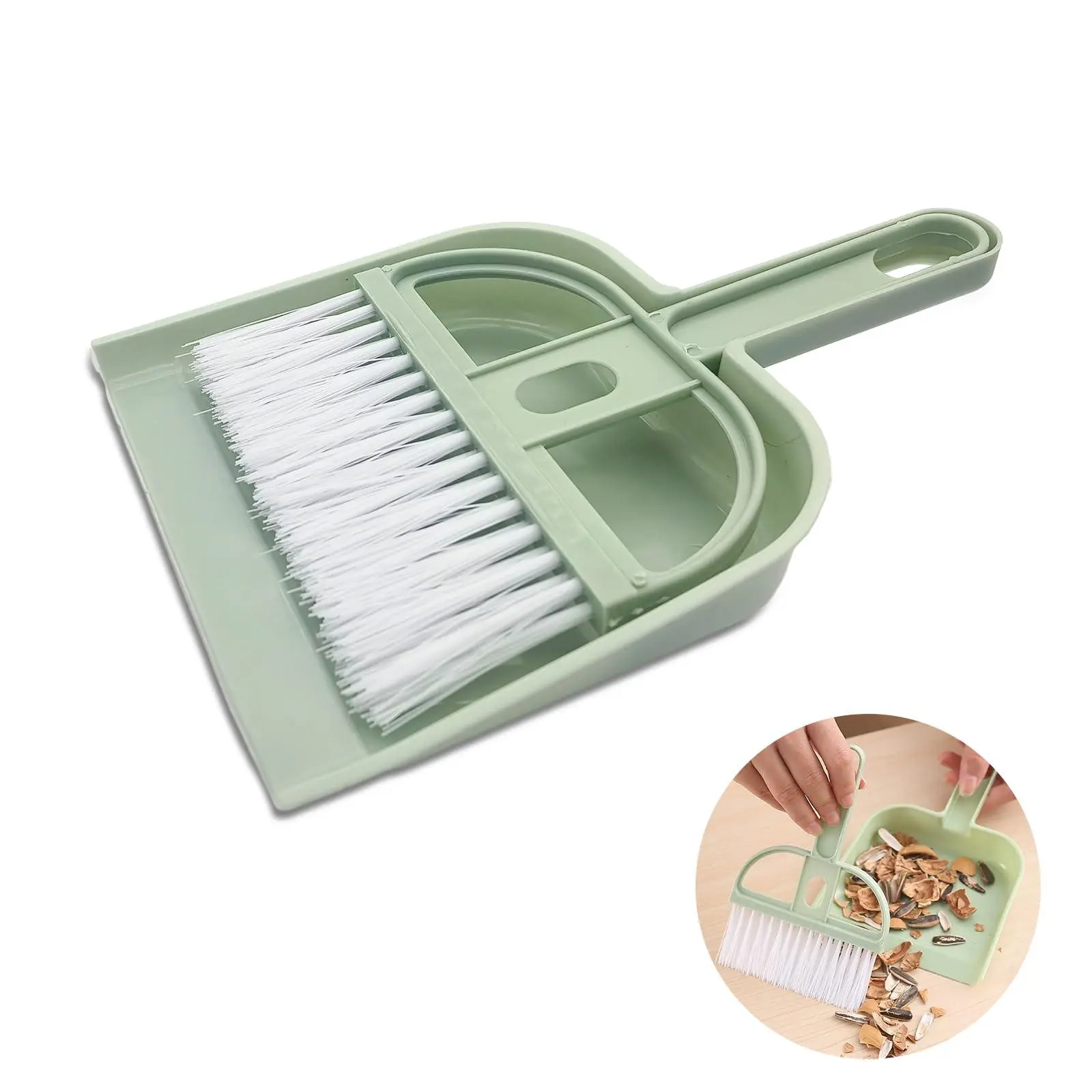 Mini Broom and Dustpan Set with Soft, Durable Bristles and a Pink Handheld Design for Efficient Removal of Small Debris on Various Surfaces