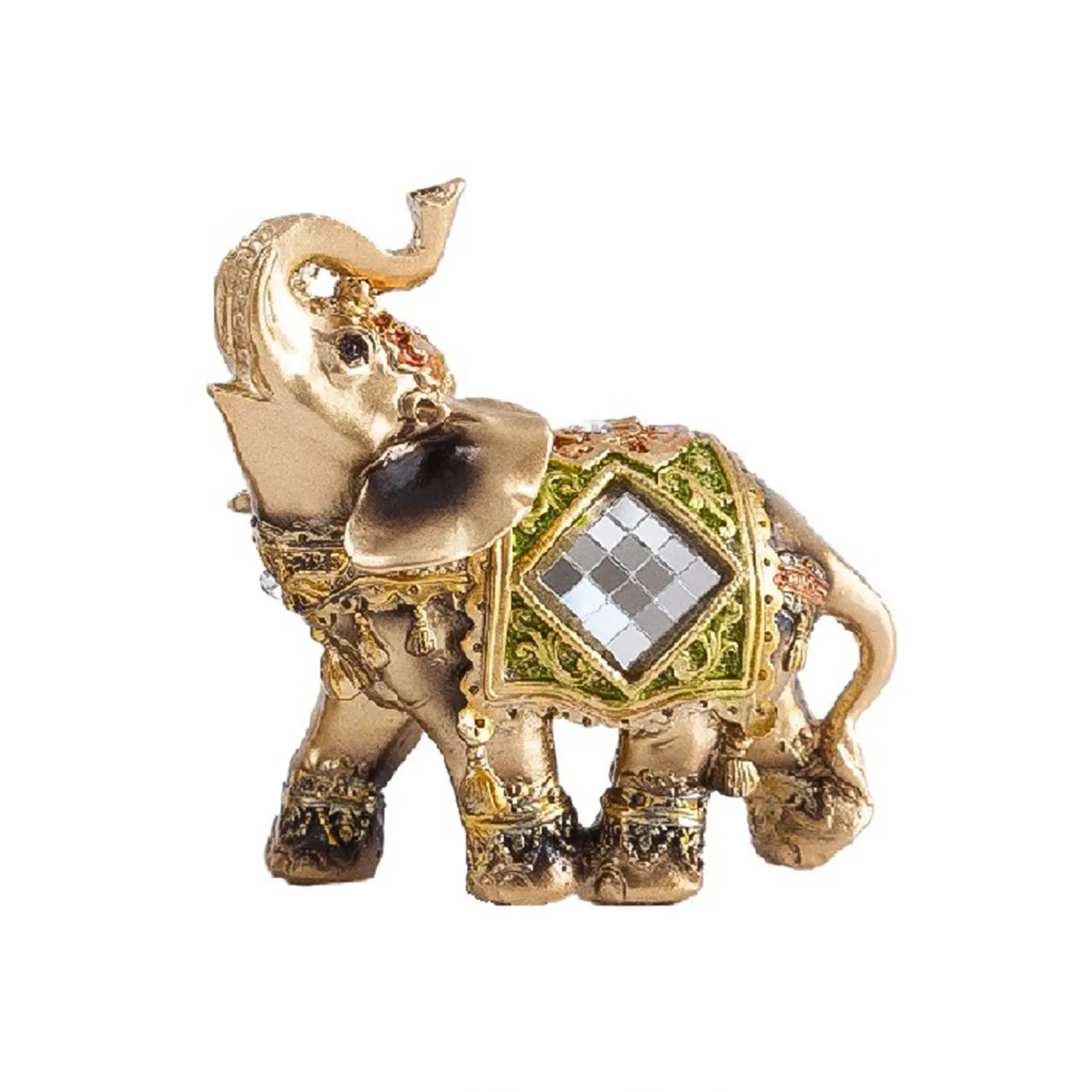 Traditional Waterproof Feng Shui Elephant Statue - Small Size Feng Shui Ornaments with Effects, Home Decor for Living Room Table Centerpiece or Bathroom, Gift for Office Shelf