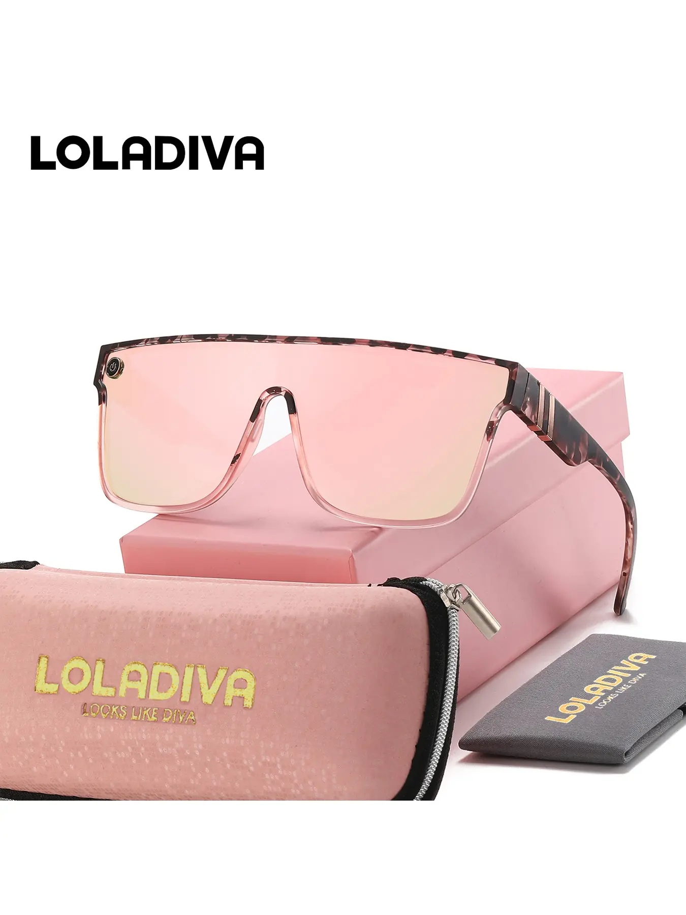 LOLADIVA Unisex Casual Looking Design Full Frame Sunglasses Beach Volleyball Flat Top Frame Sunglasses UV400
