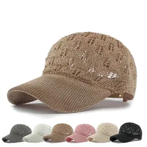 Women's 2-Pieces Openwork Summer Outdoor Sun Protection Hat, Breathable Mesh Baseball Cap, Versatile Visor Cap (Hats for Women), Two-Pieces