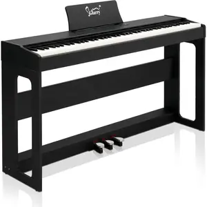 GLARRY Digital Piano 88-Key Home Full Weighted Hammer Heavy Action Digital Piano for All Experience Levels, Beginer, Portable Electric Keyboards Piano, Triple Pedals