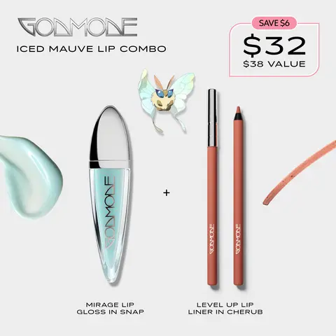 GODMODE Shine & Define Lip Set - Lip Gloss and Lip Liner Makeup Beauty Essentials Set