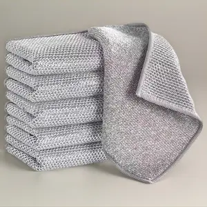 Stop Scratching Your Pots – 10 Counts Wire Dishwashing Rag, Heavy-Duty Steel Mesh Scrubber, Abrasive-Free Cleaning Cloth for Kitchenware, Pans & Utensils