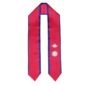 Nepal Flag Graduation Stole, Sash, Nepalese American, Scarf, Gift, Students, High Quality, High School, College, Scarves, Adults, Men and Women, Satin
