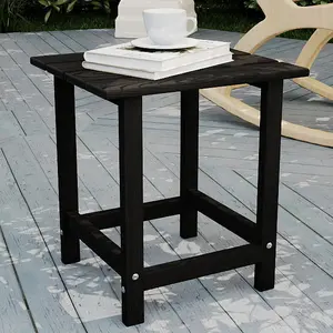 MURAGO: Polywood Outdoor Side Table, Adirondack Side Tables for Outside or Indoor, Polywood End Table for Pool, Porch, Weather and UV Resistant Easy Maintenance-Black