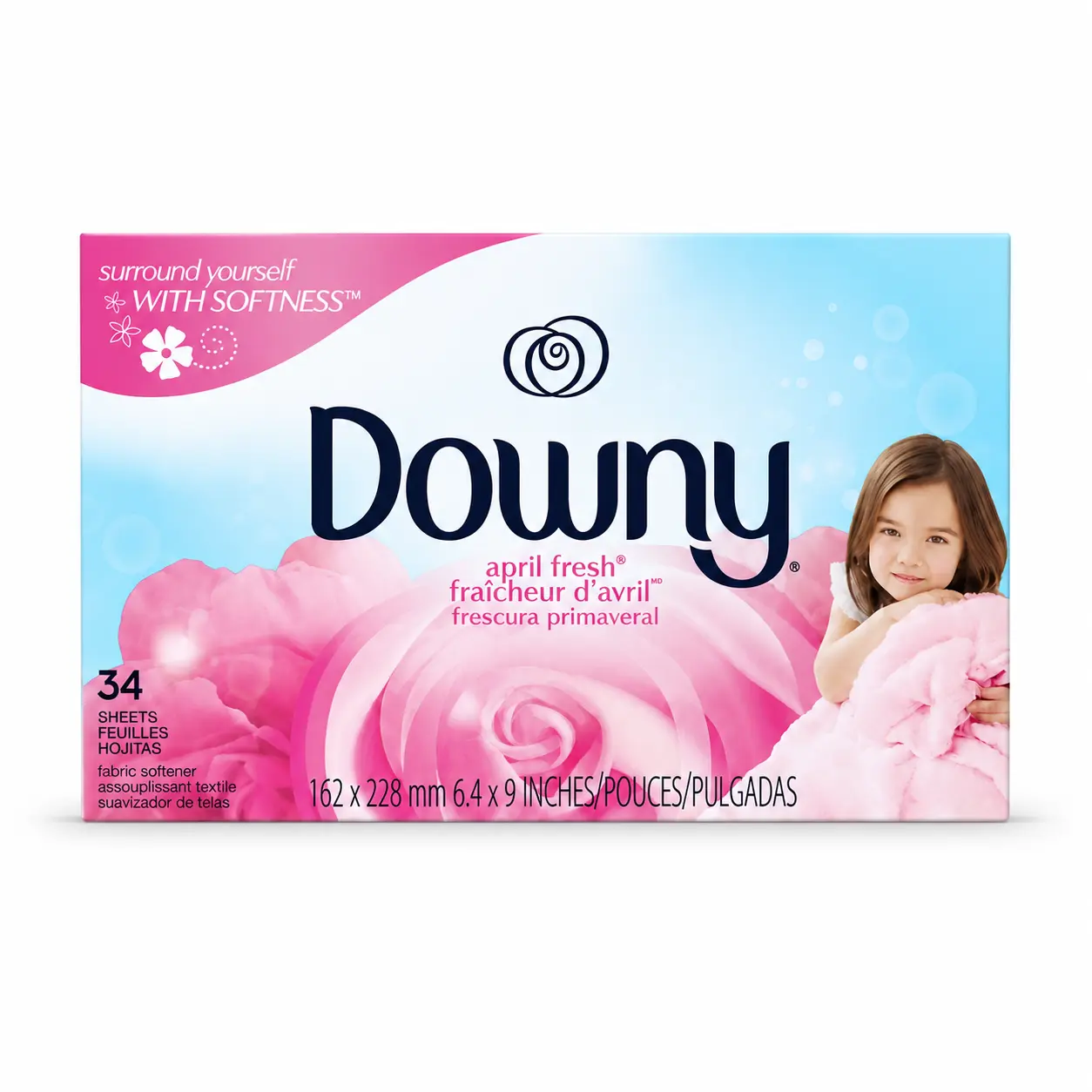Downy Dryer Sheets Fabric Softener, April Fresh Scent, Static Reducer that Softens Clothes for Baby Laundry Care, 204 Count, Leave Fabrics Fresh, Reduces Static Cling, Single Use, Fabric Conditioner