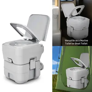YITAMOTOR Portable Toilet 5.3 Gallon Detachable Waste Tank Double Water Spouts for Camping Hiking Hunting Boating Gray Marine Boat Toilet