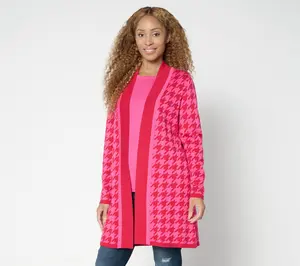 Brandis Dress Out Loud Regular Houndstooth Duster Cardigan