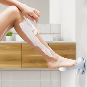 Bathroom Bath Foot Pedal with Suction Cups, Plastic Wall Mounted Foot Rest, Convenient No Bending Foot Stool for Bathroom or Living Room
