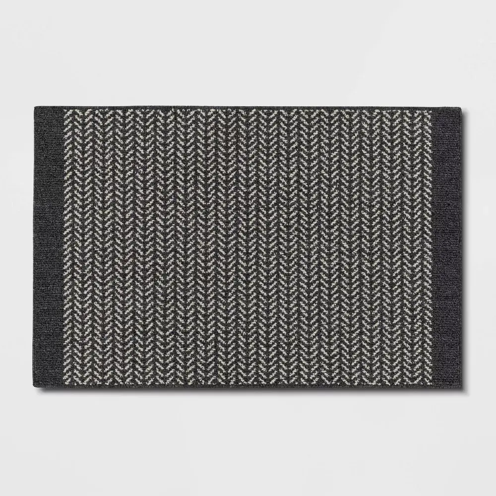 2'5"x3'8" Herringbone Rug Gray - Threshold