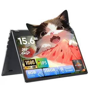 15.6" Laptop Computer, 8GB RAM 256GB SSD AMD Ryzen R3 3200U(up to 3.5 GHz) Laptop, 360° Yoga FHD IPS sRGB Touchscreen 2 in 1 Notebook Win 11 Pro Office Suite 2.4G & 5G WiFi 5 BT 5.0 USB 3.0