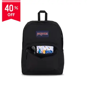JanSport SuperBreak One Backpack - Lightweight & Durable School Bag with Front Organizer Pocket - Unisex Classic Bookbag for Everyday Use Black - Use to Laptop