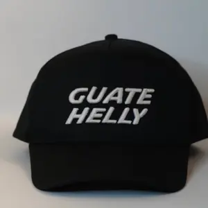 Guate - Helly Hat Black Cap with "GUATE HELLY" Embroidery Text