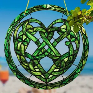 Lucky Clover Heart Suncatcher - St. Patrick's Day Window Hanging & Aesthetic Spring Decor