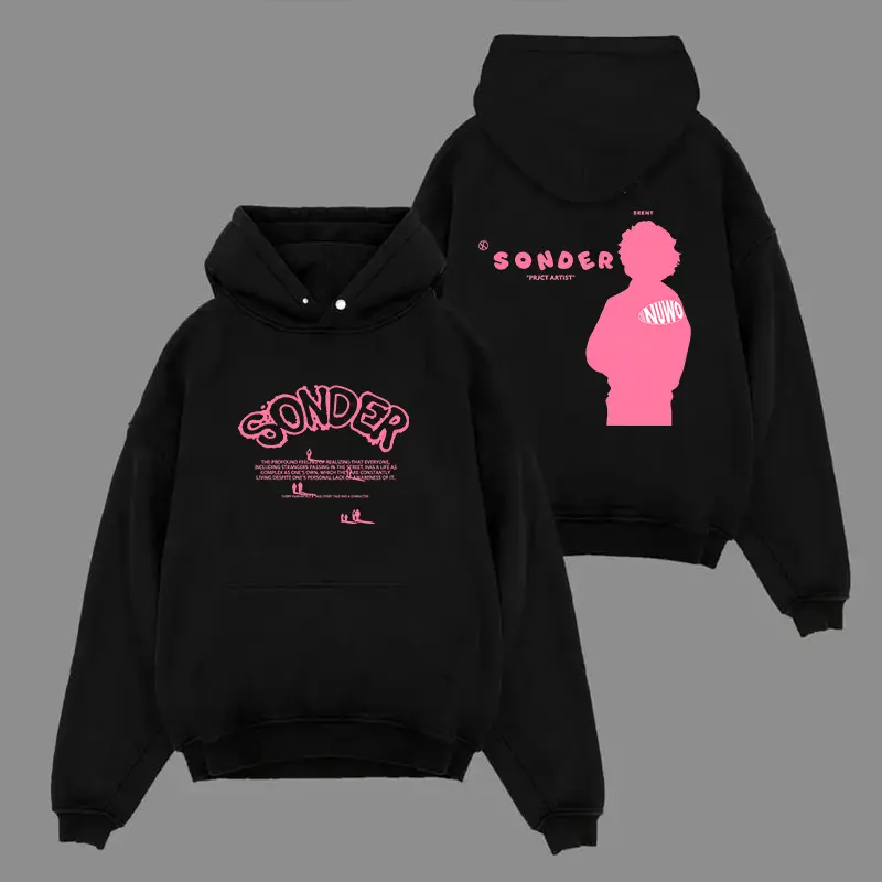 Pink Sonder Rap Shirt Casual Crewneck Streetwear Made In USA For Women For Men [180G 100% cotton, lightweight and breathable, soft and comfortable] graphic tee