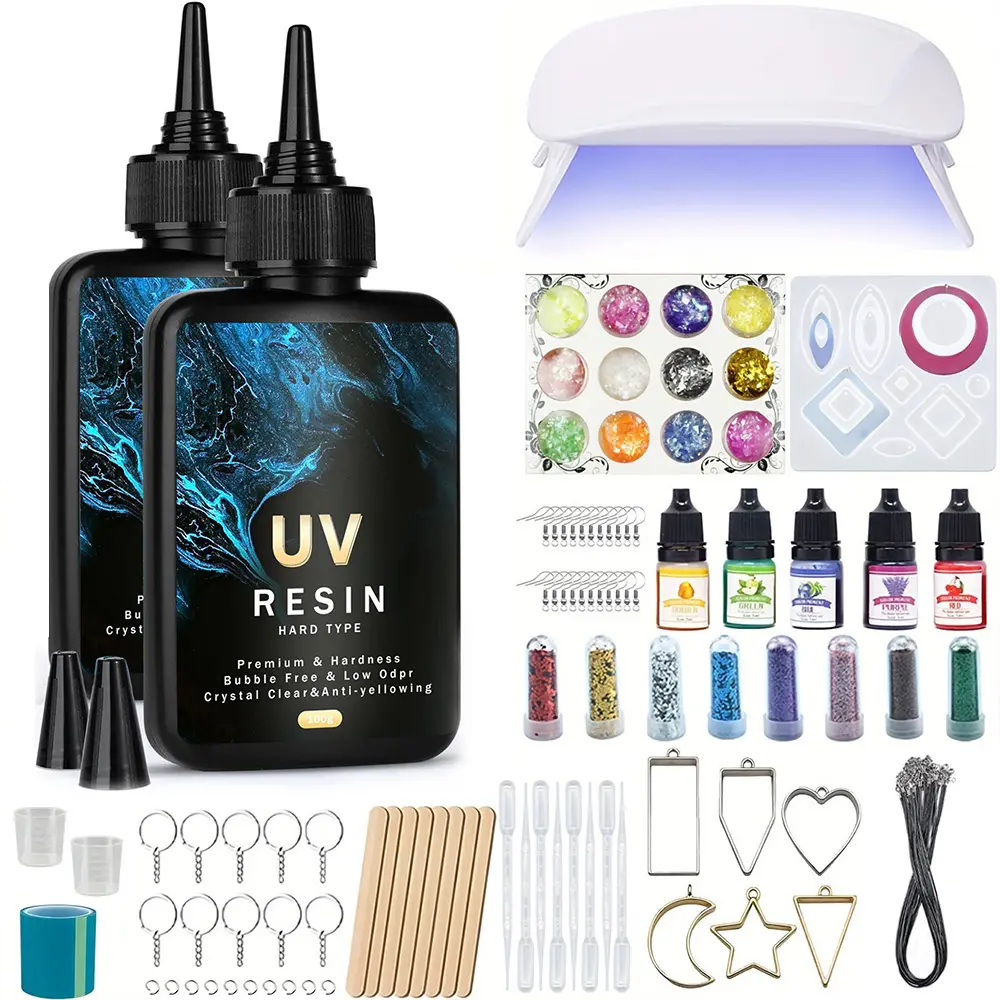 200g Upgraded UV Resin Kit, Hard Type  Ultraviolet Curing UV Epoxy Resin for Craft Jewelry Making