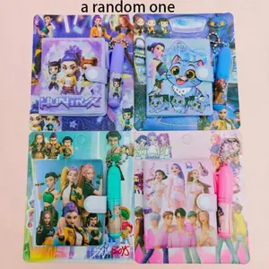 K-Pop Magic Girl Squad Stationery Set, Minipocket Notebook with Matching Pen, Cute Design, School Gift, Random Style