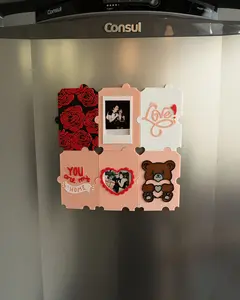 Custom Valentine Magnetic Photo Frame Set Personalized Love Photo Display for Fridge Romantic Couple Gift Anniversary
