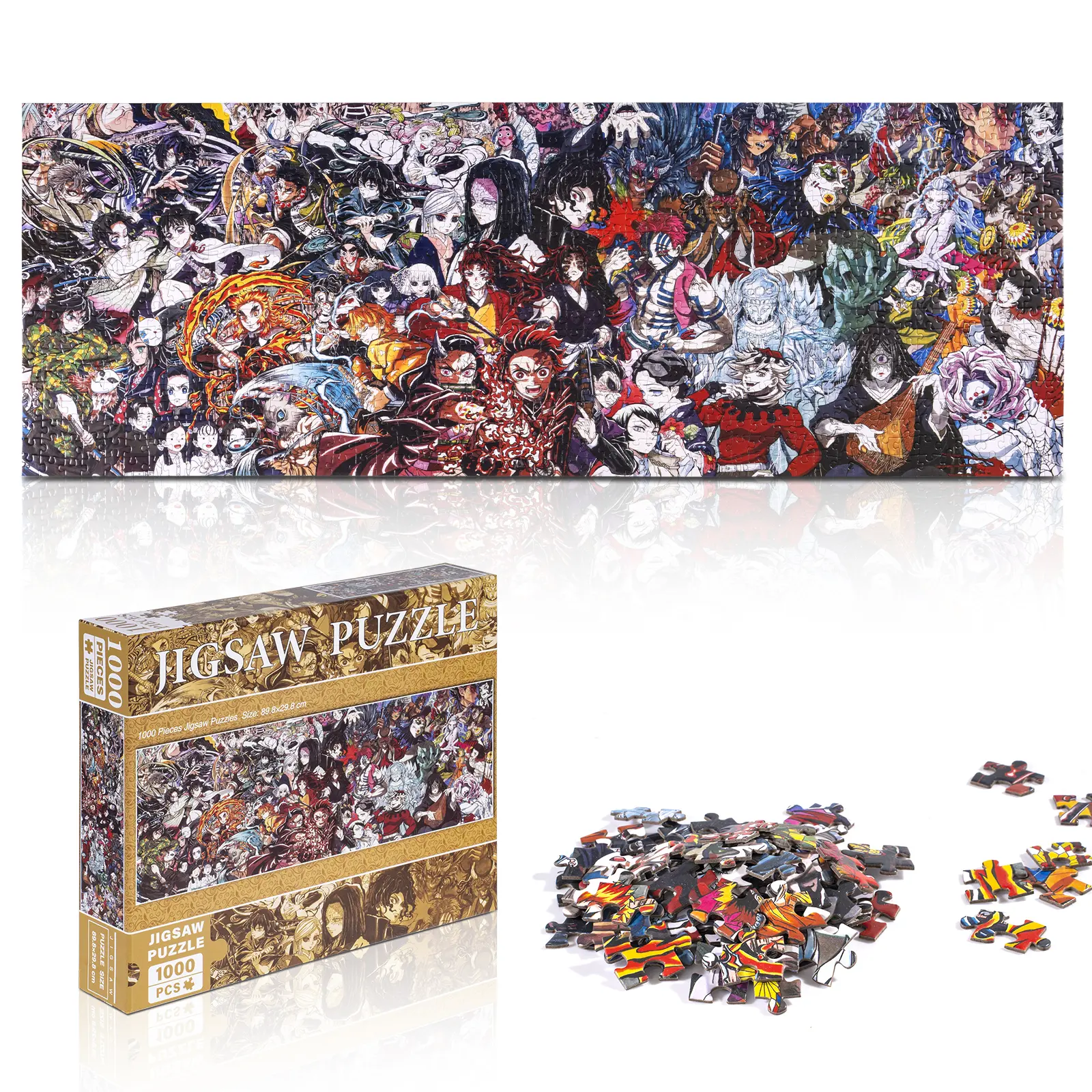 Anime demon slayer puzzles 1000 pcs jiasw puzzles for fans size 11.7inch*35.4inch