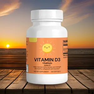 VitaMojis Sunshine Boost - Natural Vitamin D3 Softgels Supplement
