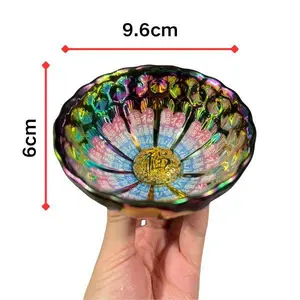 LINXIN Ancient 100-Blessings Luminous Ceramic Teacup - Jianzhan Collectible, Jade-Green Glow Feather-Iridescent Finish, Dual Day-Night Effect, Chinese Intangible Cultural Heritage with Golden Dragon, Ideal for Gifting & Tea Enthusiasts