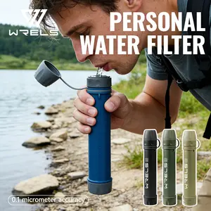 Portable Outdoor Water Filter Set, Camping Hiking Adventure Water Purifier, Emergency Survival Drinking Filter, Compatible with Water Bottles Bags